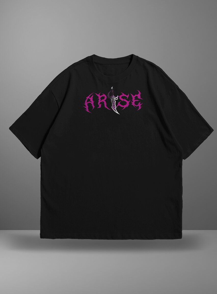 Oversize тениска Jinwoo – Arise – Черен