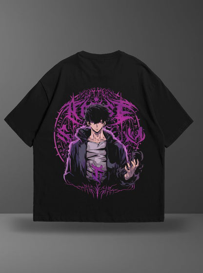 Oversize тениска Jinwoo – Arise – Черен