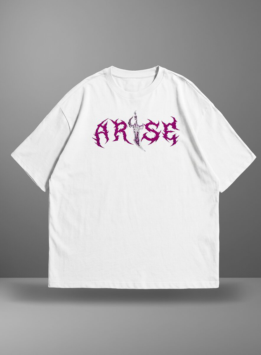 Oversize тениска Jinwoo – Arise – Бял