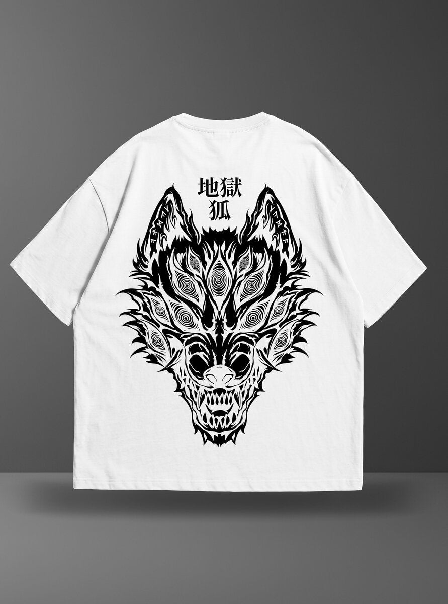 Oversize тениска Fox Devil – Бял
