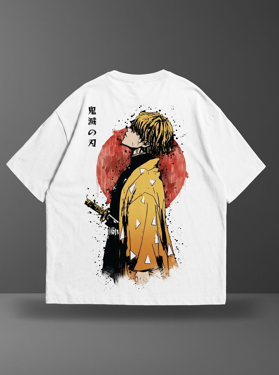 Oversize тениска Zenitsu Agatsuma – Red Moon
