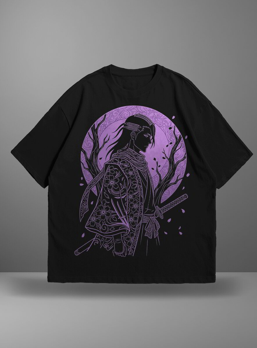 Oversize тениска Byakuya Kuchiki – Purple Bloom