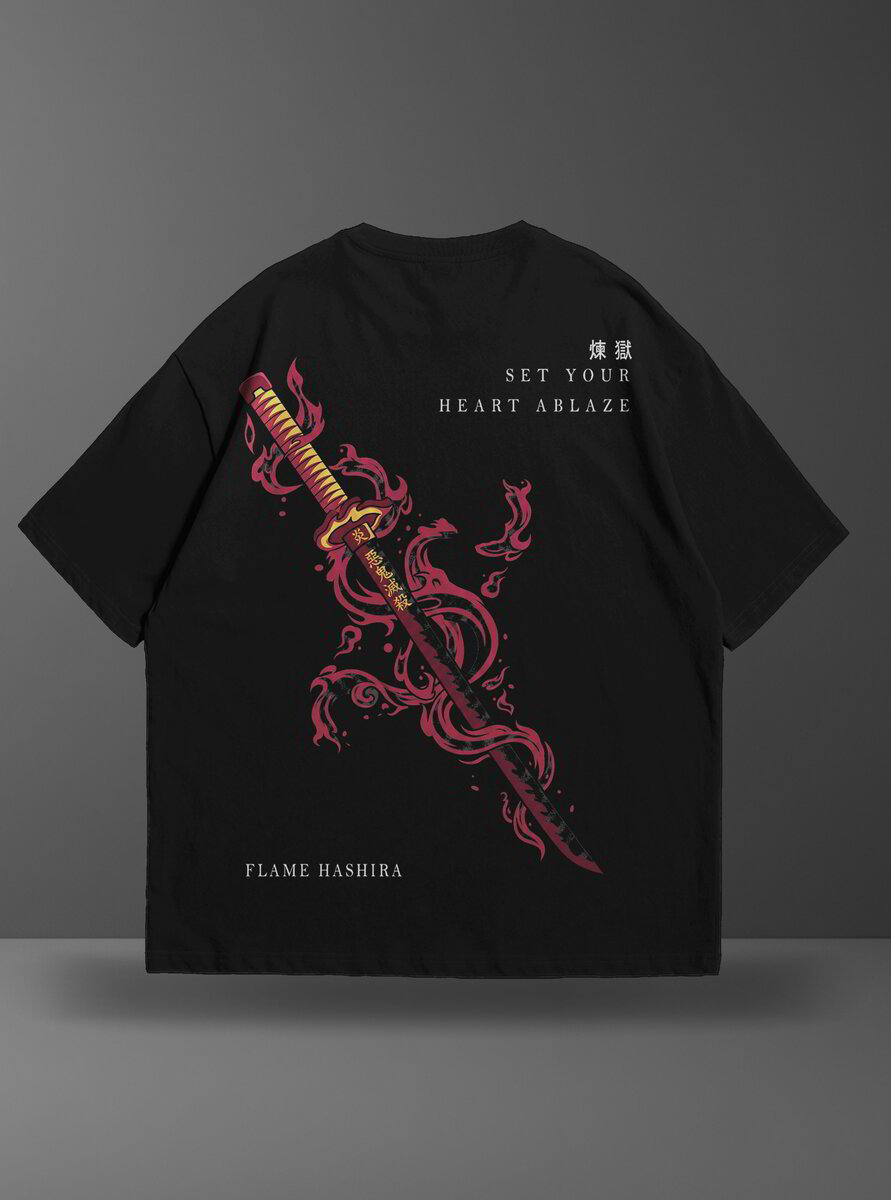 Oversize тениска Rengoku – Set your heart ablaze