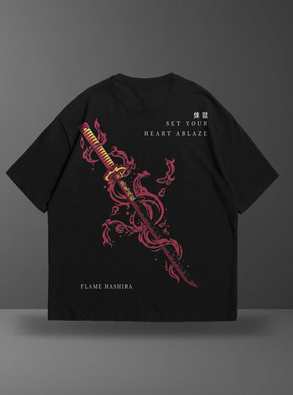 Oversize тениска Rengoku – Set your heart ablaze