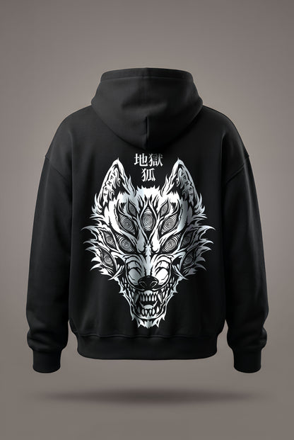 Oversize суичър Fox Devil – Черен