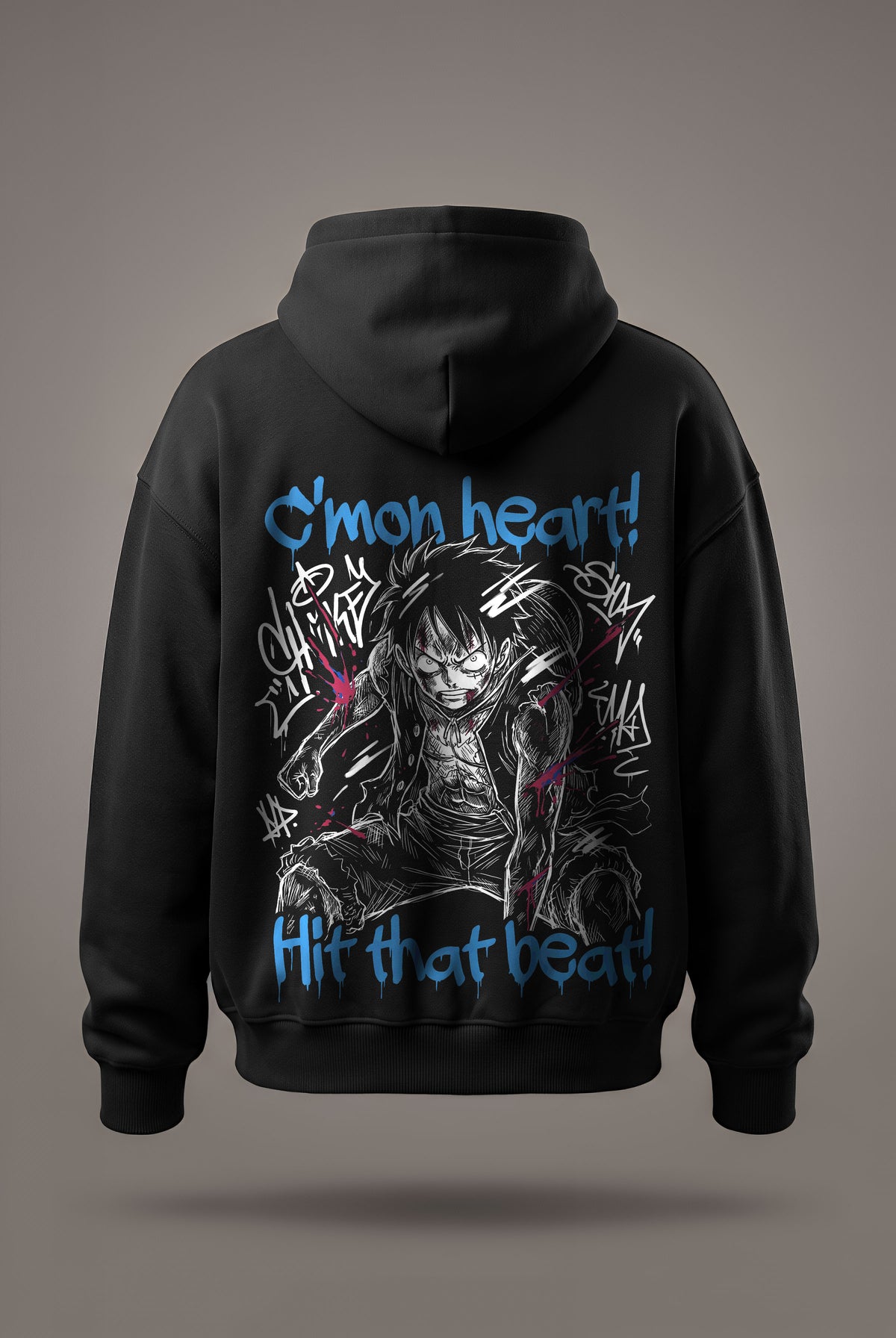 Oversize суичър Luffy – C'mon heart, hit that beat